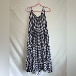 Old Navy, Gingham Plaid, WOMANS, Maxi Dress, Blue and White, Size XXL